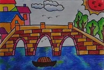 小朋友们,了解了桥的构造,和爸爸妈妈一起把你们心目中的桥画出来吧!