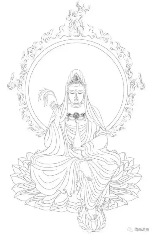 线描观音像