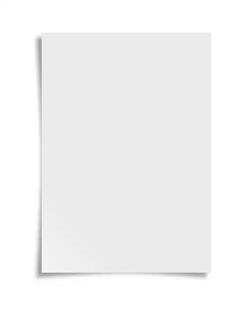 白色背景上的一张a4白纸a4白底阴影纸