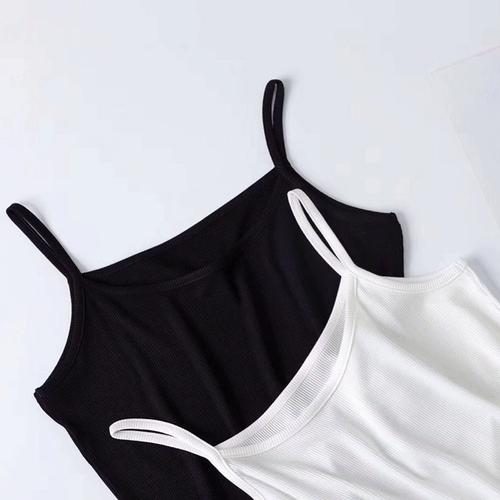 小吊带背心女蕾丝打底衫内搭露脐格兰伊秀8131螺纹棉外穿美背短款