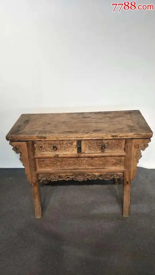 清代榆木供桌完整无损皮卡一流_木桌/几/案_第2张_7788旧家具收藏