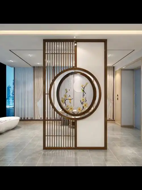 新中式入户玄关隔断客厅双面刺绣屏风遮挡装