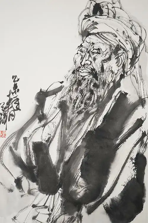 王首麟放笔入画粗犷洗练精琢致微生动传神