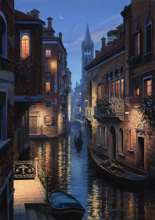 俄罗斯超美的建筑夜景油画作品︱evgeny lushpin