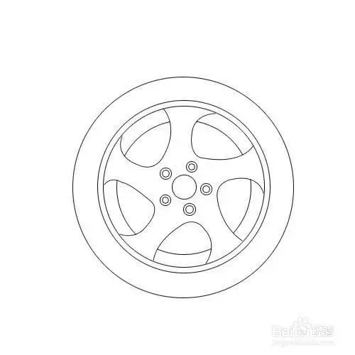 如何画汽车车轮简笔画