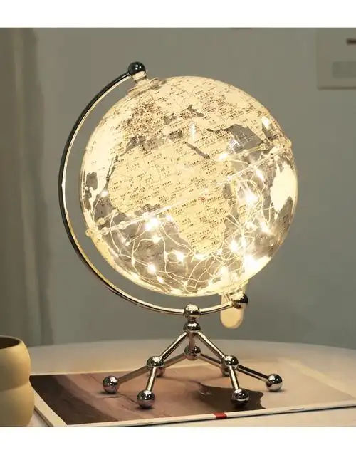 仪摆件客厅办公室装饰品电视柜书房桌面创意礼物轻奢透明地球仪摆件