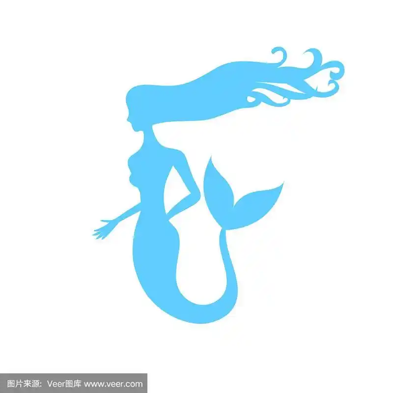 向量象征美人鱼的温柔剪影