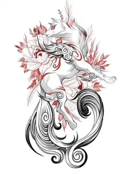 0297九尾狐纹身9702,是一种古老而神秘的图 - 抖音