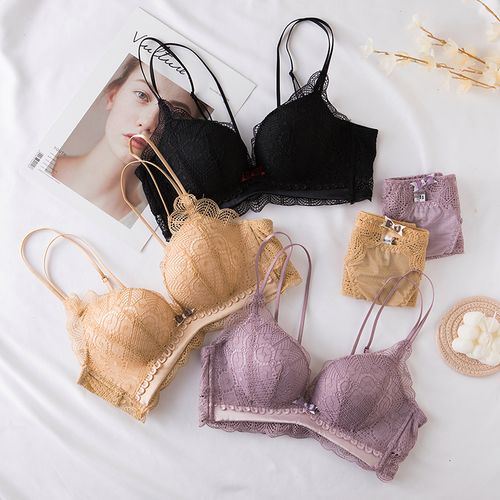 内衣女无钢圈小胸聚拢调整型加厚小胸显大美背胸罩收副乳文胸套装