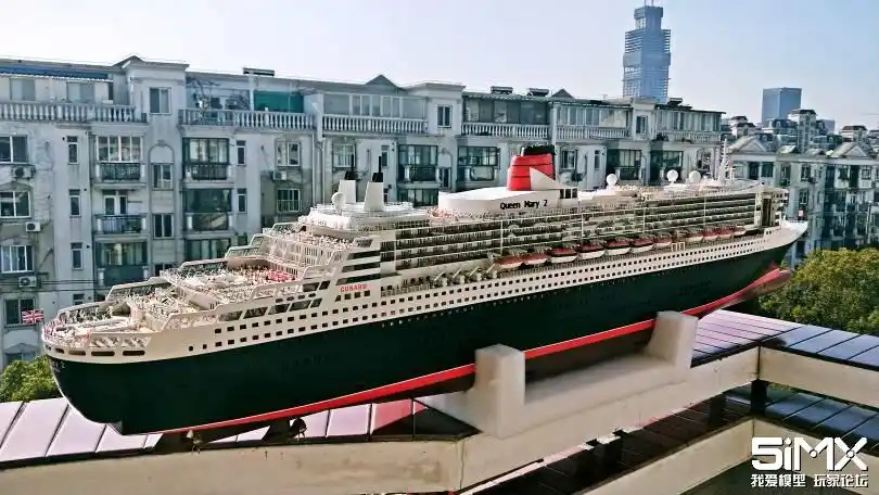 超华丽船模1200玛丽女王2号跨大西洋游轮涉水