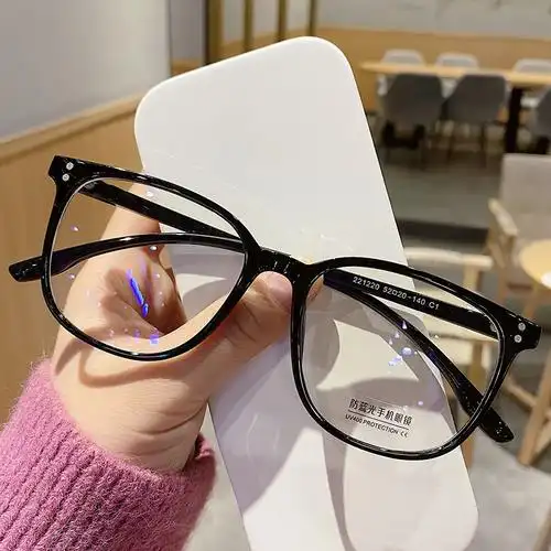 素颜韩版潮男复古多边形框近视眼镜防辐射蓝光大脸黑框眼镜架i