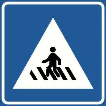 交通标志牌人行横道注意行人过马路请走人行通道安全警示牌指示牌交通