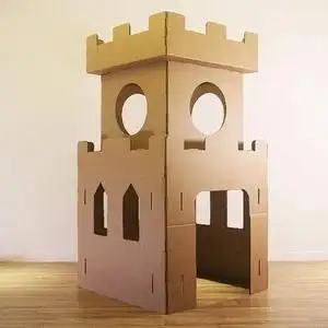 纸箱纸板城堡模型大型玩具屋瓦楞纸房子儿童手工纸壳屋拼装游戏帐