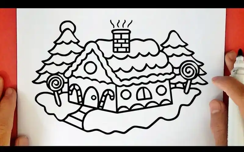 【简笔画】如何画圣诞屋