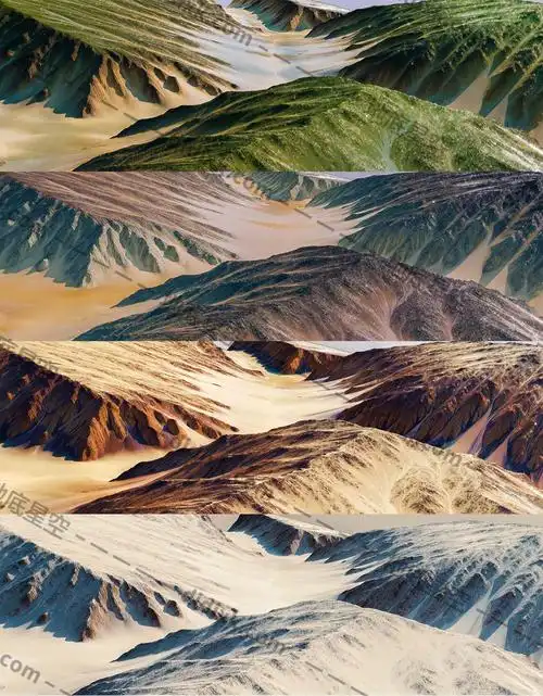 贴图素材四季地形地貌山形地势贴图素材