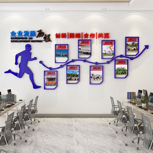 企业发展历程形象墙时间轴定制公司文化墙大厅前台背景墙亚克力