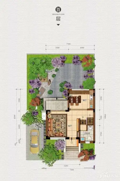 美的鹭湖别墅k-01户型130㎡_佛山爱上家房产
