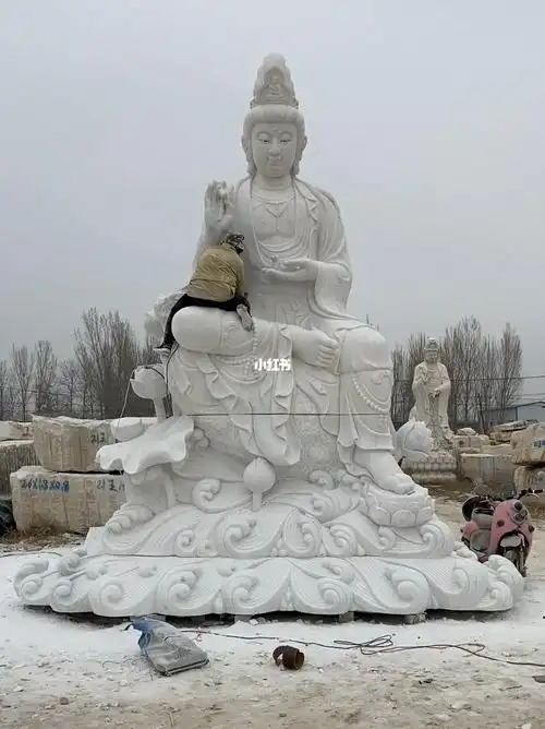 大型石雕文殊菩萨雕像