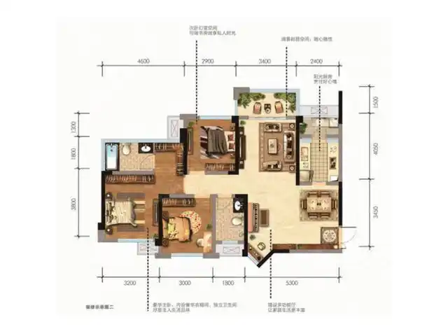 以下就是本套朗基御今缘小区95平米三居室房子的户型图.