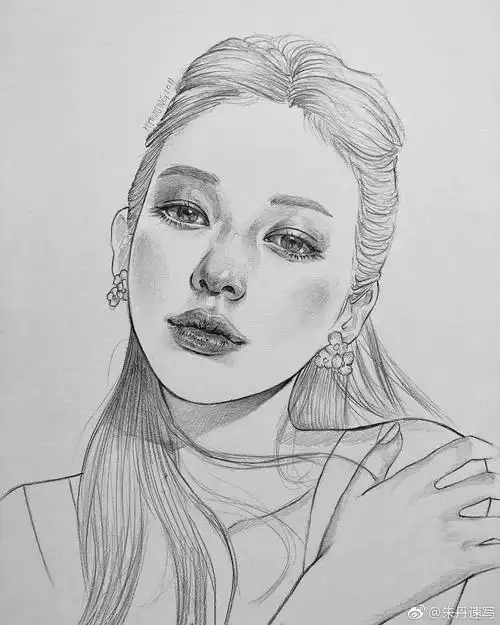 详细步骤教你画一个小女孩长发女生素描铅笔的温柔|人物素描女孩