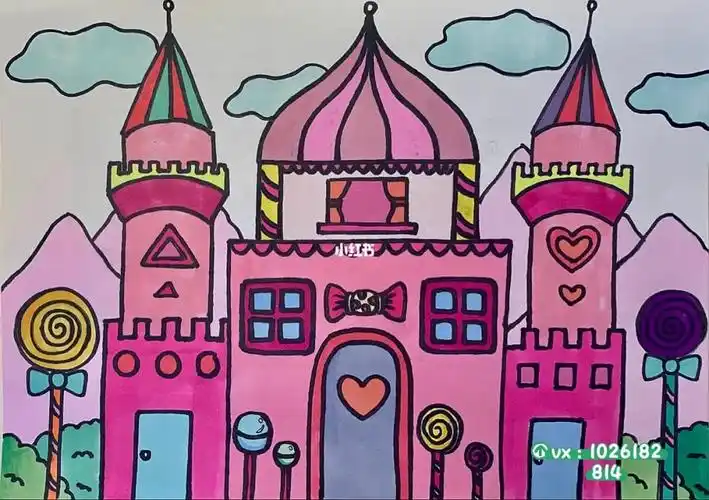 儿童创意画城堡简笔画