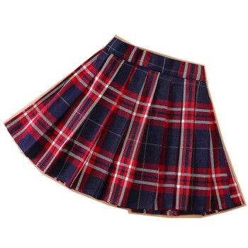 裙儿童格子短裙2023春夏新款韩版中大童宝宝腰裙百褶裙 苏格兰格子裙