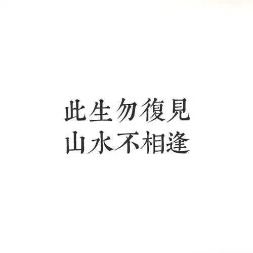 文字此生勿复见,山水不相逢.