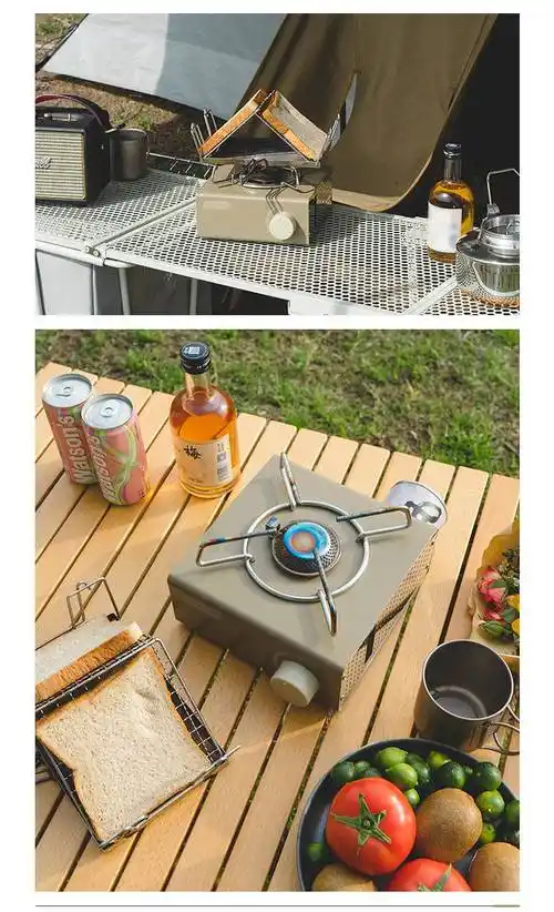 山影卡式炉家用户外便携式露营野餐炉具迷你煤气燃气瓦斯炉子 雪雾灰