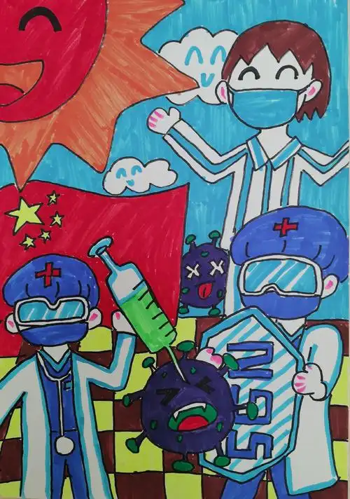 绘画记疫⑥|小朋友画出了日常和希望,最好再来一个肉馒头|新冠肺炎