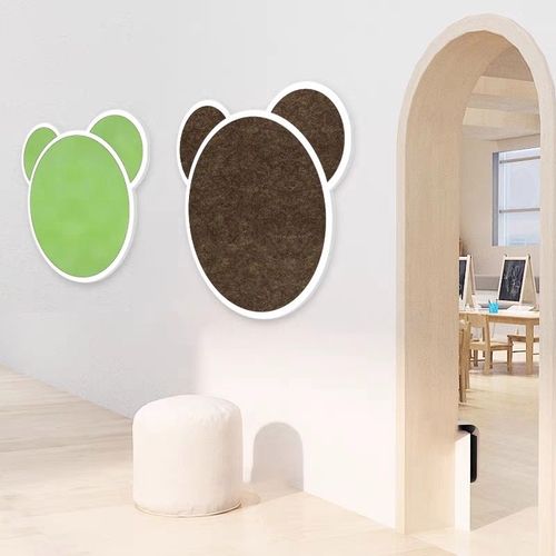 学校幼儿园教室可爱熊头墙贴动物贴饰可做照片墙背景墙毛毡板墙贴