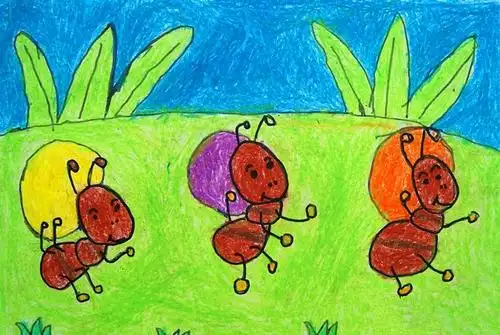 《蚂蚁搬家》/少儿绘画作品/儿童画/网络美术馆_中国少儿美术教育网