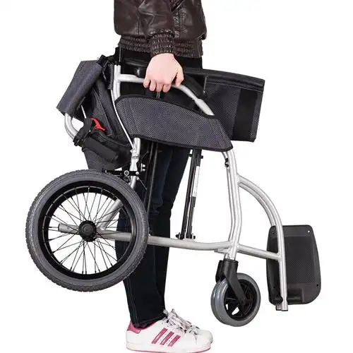 轮椅老人轻便折叠铝合金老年人旅行小轮四轮手推车手动轮椅