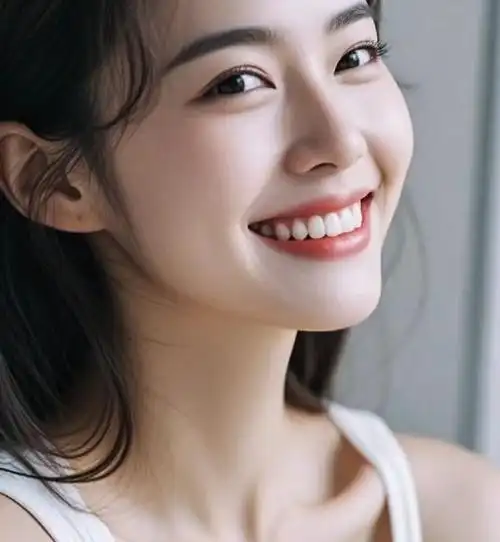 露8个牙齿的自信