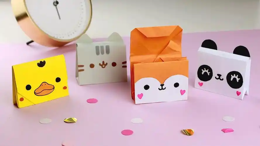 手工折纸教程,卡通零钱包的折叠方法,简单又可爱!