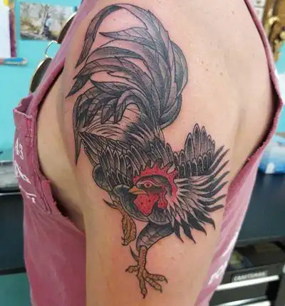 33张威武霸气大公鸡纹身图案