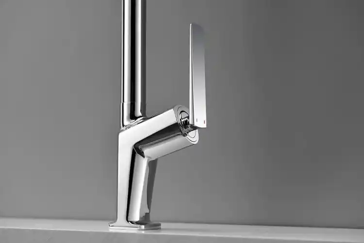 汉斯格雅水槽龙头抽拉式厨房水冷热全铜菜盆可旋转洗碗池伸缩 黑色圆