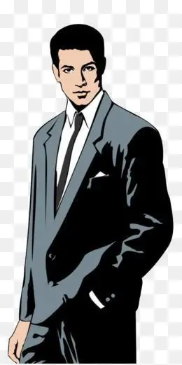 西装彩色简笔画
