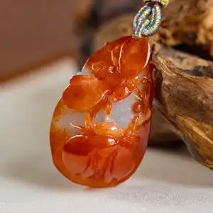 红翡翠吊坠冰种挂件图片