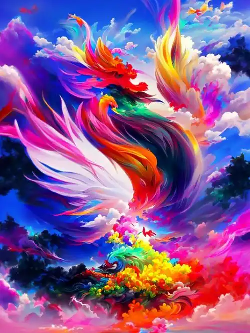 七彩凤凰吉祥如意