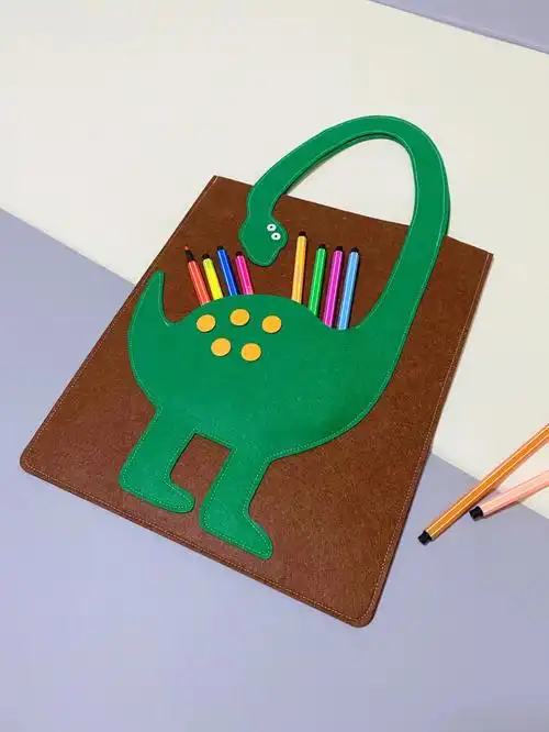 原创手工线恐龙手提袋
