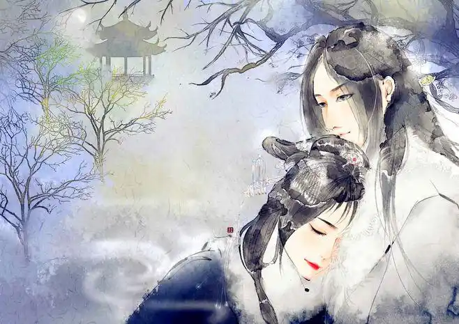 凤囚凰-慕白者歌_水彩,古风,插画,凤囚凰,爱情_涂鸦王国插画