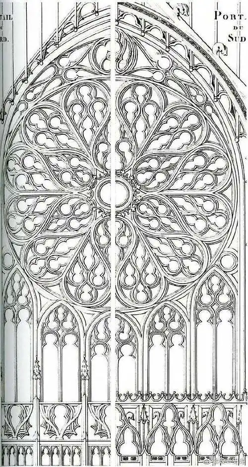 放射状镶嵌着美丽的彩绘玻璃因为玫瑰花形而得名6767676767