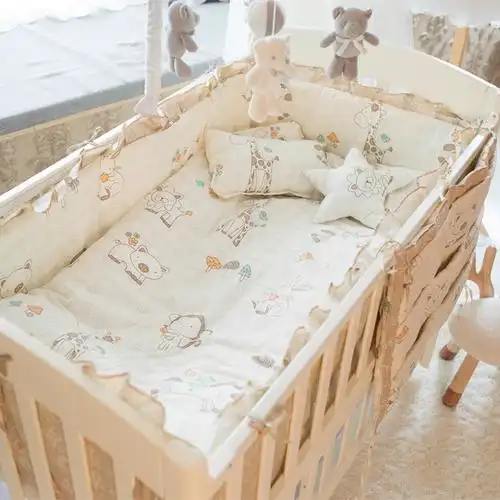 婴儿床纯棉套件挡布儿童秋季床上用品软包宝宝围栏婴童床品套件
