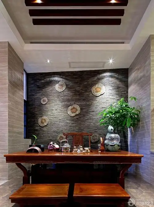 最新茶楼包房背景墙装饰装修效果图片