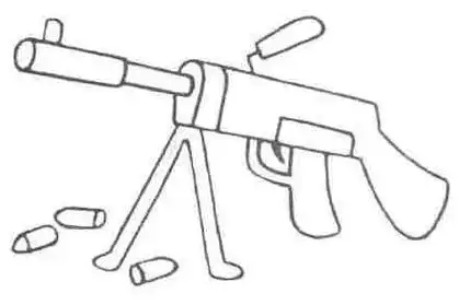 重机枪简笔画简单画法重机枪简笔画简单画法中式重机枪简笔画教程机枪