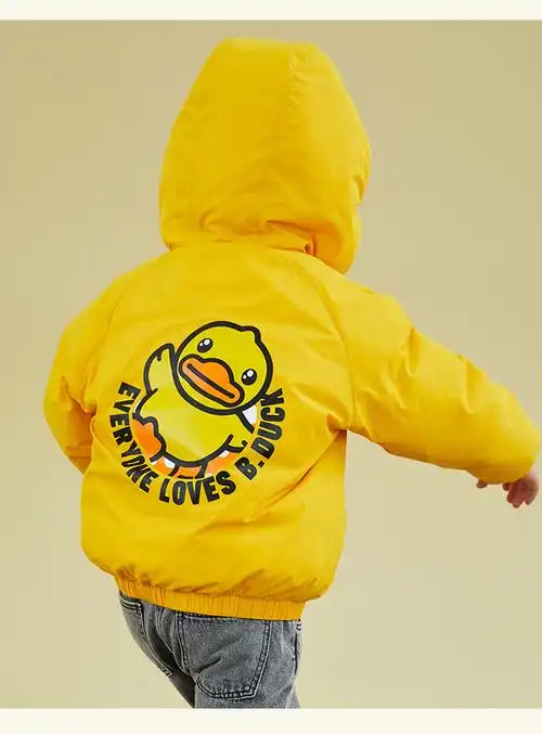 bduck小黄鸭童装小童羽绒服男童轻薄款冬季外套女童保暖短款棉服糖果