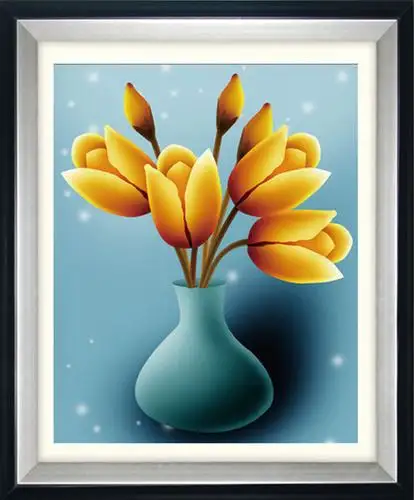 5d十字绣钻石画简约现代花瓶新款客厅卧室三联画圆钻水钻贴钻5343图片