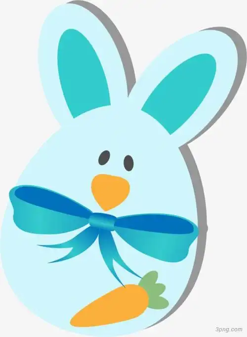 可爱兔子贺卡png素材透明免抠图片-动植人物