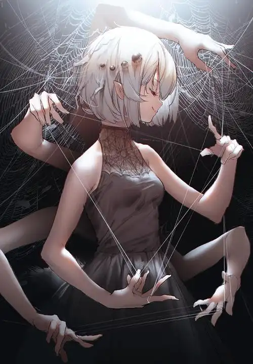 蜘蛛娘 绘师:モグモ(p id=15909278) 本作品id=76978456