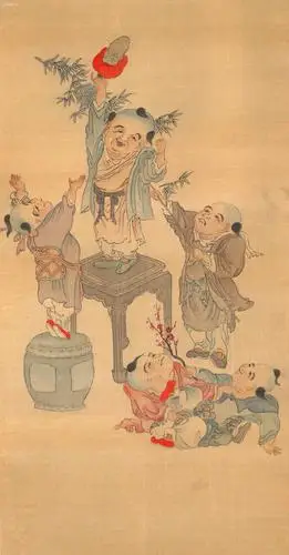 博物馆收藏级 精品古画 竹田派创始人 巨匠 田能村竹田笔《五子登科》